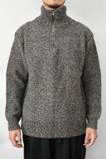 画像3: Caledoor (カレドアー) British Wool Half Zip Knit Made by Macalastair [LIGHT GRAPHITE/GRITSTONE] (3)
