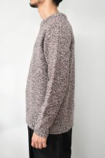 画像4: Caledoor (カレドアー) British Wool Crew Neck Knit Made by Macalastair [DAMSON/NEW NATURAL] (4)