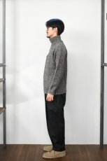 画像8: Caledoor (カレドアー) British Wool Half Zip Knit Made by Macalastair [LIGHT GRAPHITE/GRITSTONE] (8)