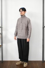 画像7: Caledoor (カレドアー) British Wool Half Zip Knit Made by Macalastair [DAMSON/NEW NATURAL] (7)