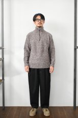 画像6: Caledoor (カレドアー) British Wool Half Zip Knit Made by Macalastair [DAMSON/NEW NATURAL] (6)