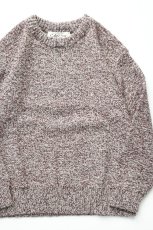 画像1: Caledoor (カレドアー) British Wool Crew Neck Knit Made by Macalastair [DAMSON/NEW NATURAL] (1)