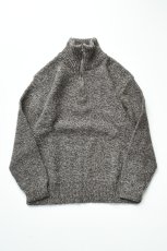 画像2: Caledoor (カレドアー) British Wool Half Zip Knit Made by Macalastair [LIGHT GRAPHITE/GRITSTONE] (2)