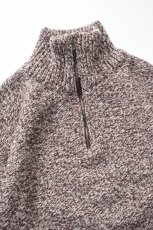 画像10: Caledoor (カレドアー) British Wool Half Zip Knit Made by Macalastair [DAMSON/NEW NATURAL] (10)