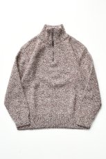 画像2: Caledoor (カレドアー) British Wool Half Zip Knit Made by Macalastair [DAMSON/NEW NATURAL] (2)
