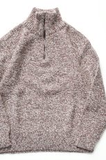 画像1: Caledoor (カレドアー) British Wool Half Zip Knit Made by Macalastair [DAMSON/NEW NATURAL] (1)