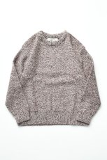 画像2: Caledoor (カレドアー) British Wool Crew Neck Knit Made by Macalastair [DAMSON/NEW NATURAL] (2)