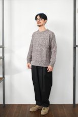 画像7: Caledoor (カレドアー) British Wool Crew Neck Knit Made by Macalastair [DAMSON/NEW NATURAL] (7)