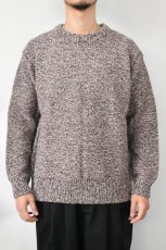 画像3: Caledoor (カレドアー) British Wool Crew Neck Knit Made by Macalastair [DAMSON/NEW NATURAL] (3)