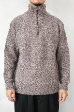 画像3: Caledoor (カレドアー) British Wool Half Zip Knit Made by Macalastair [DAMSON/NEW NATURAL] (3)