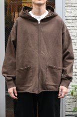 画像3: WALLA WALLA SPORT (ワラワラスポーツ) 13oz FULL ZIP HOODIE [DARK BROWN] (3)