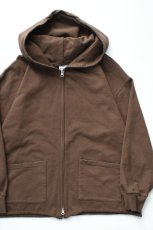 画像1: WALLA WALLA SPORT (ワラワラスポーツ) 13oz FULL ZIP HOODIE [DARK BROWN] (1)