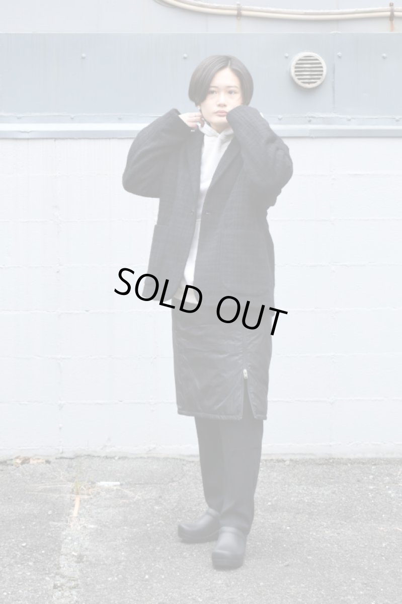 画像6: 【For WOMEN】Honnete (オネット) Short Coat Jacket [BLACK/SHADOW CHECK] (6)