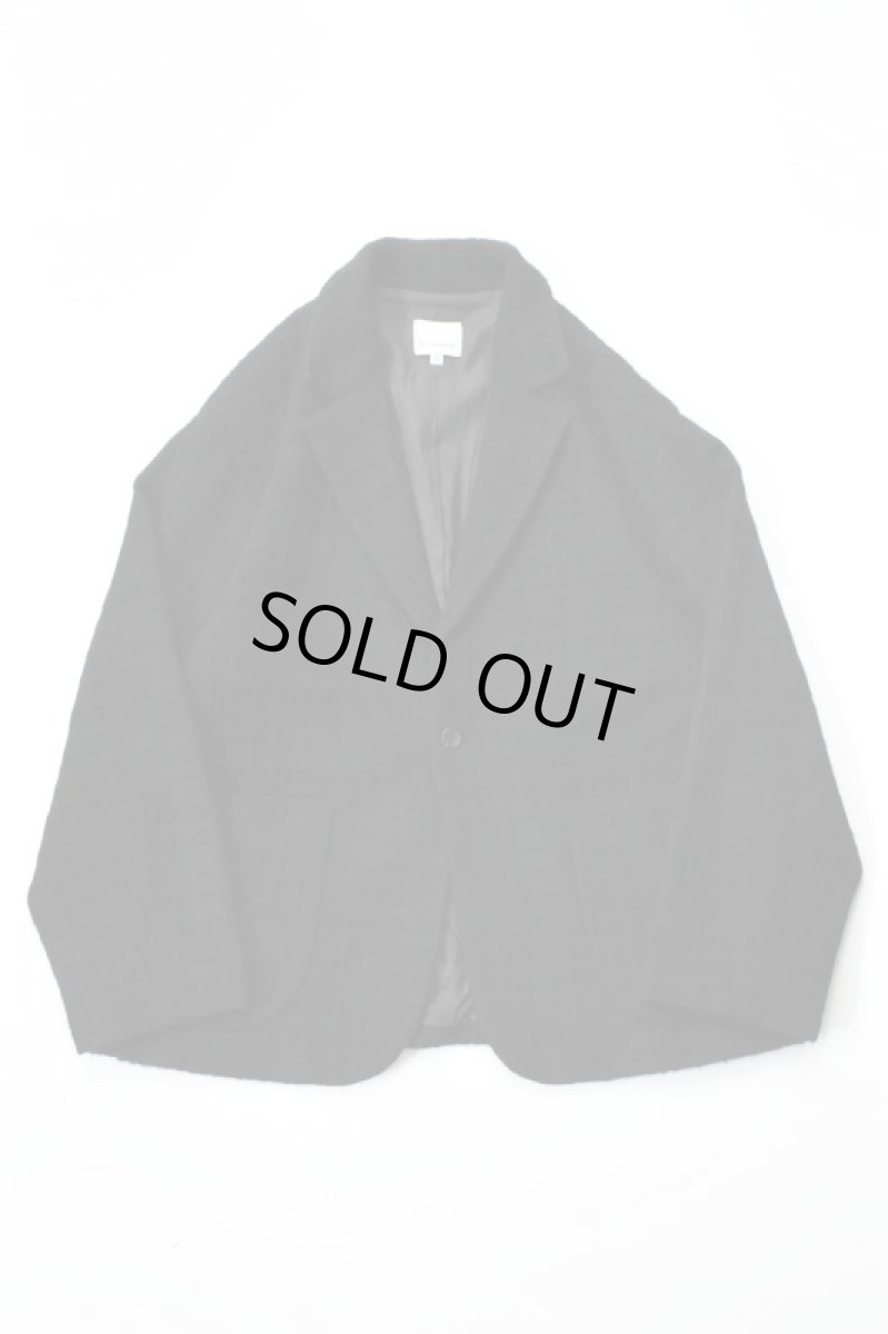 画像2: 【For WOMEN】Honnete (オネット) Short Coat Jacket [BLACK/SHADOW CHECK] (2)