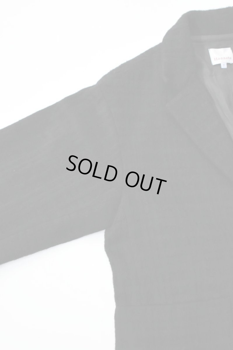 画像10: 【For WOMEN】Honnete (オネット) Short Coat Jacket [BLACK/SHADOW CHECK] (10)