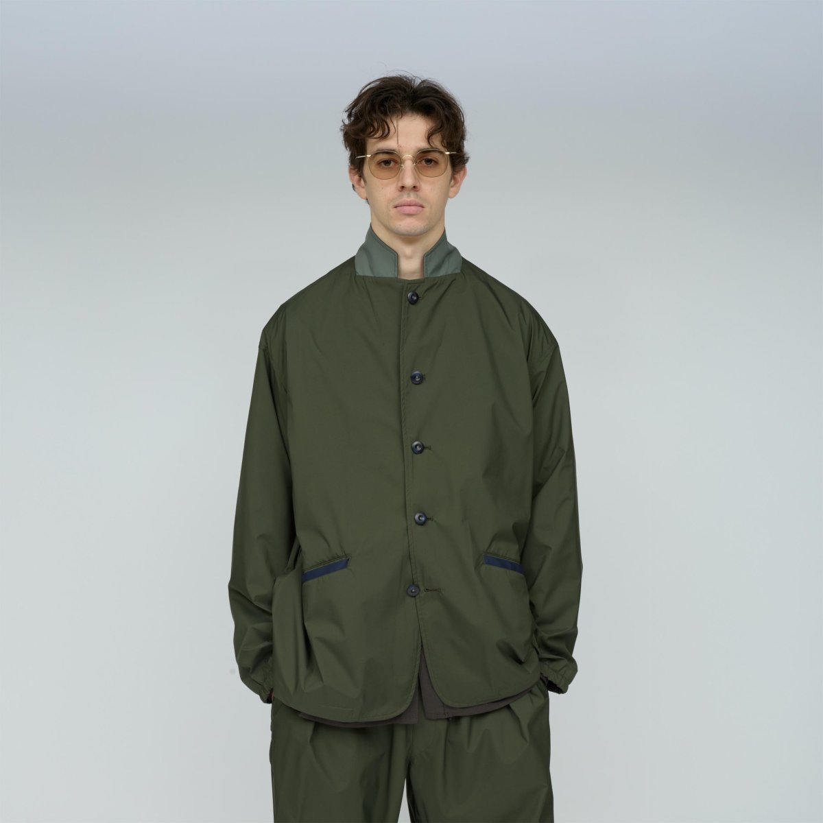 画像13: UNTRACE (アントレース) 3 Layer Lapeled Work Jacket [OLIVE] (13)