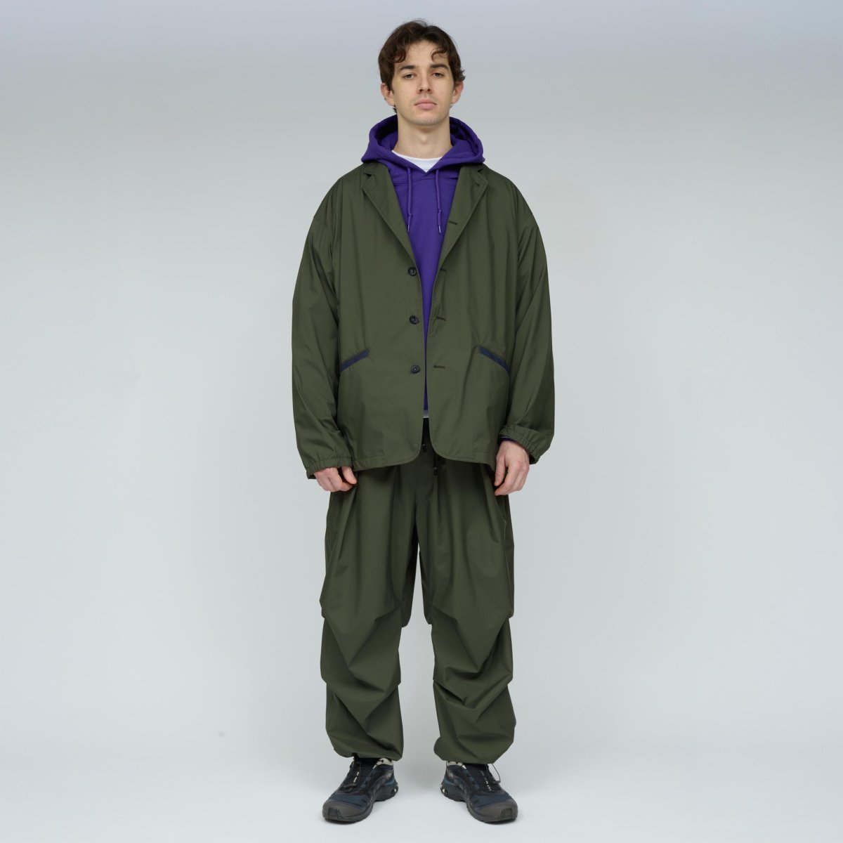 画像4: UNTRACE (アントレース) 3 Layer Ventilation Tuck Pants [OLIVE] (4)