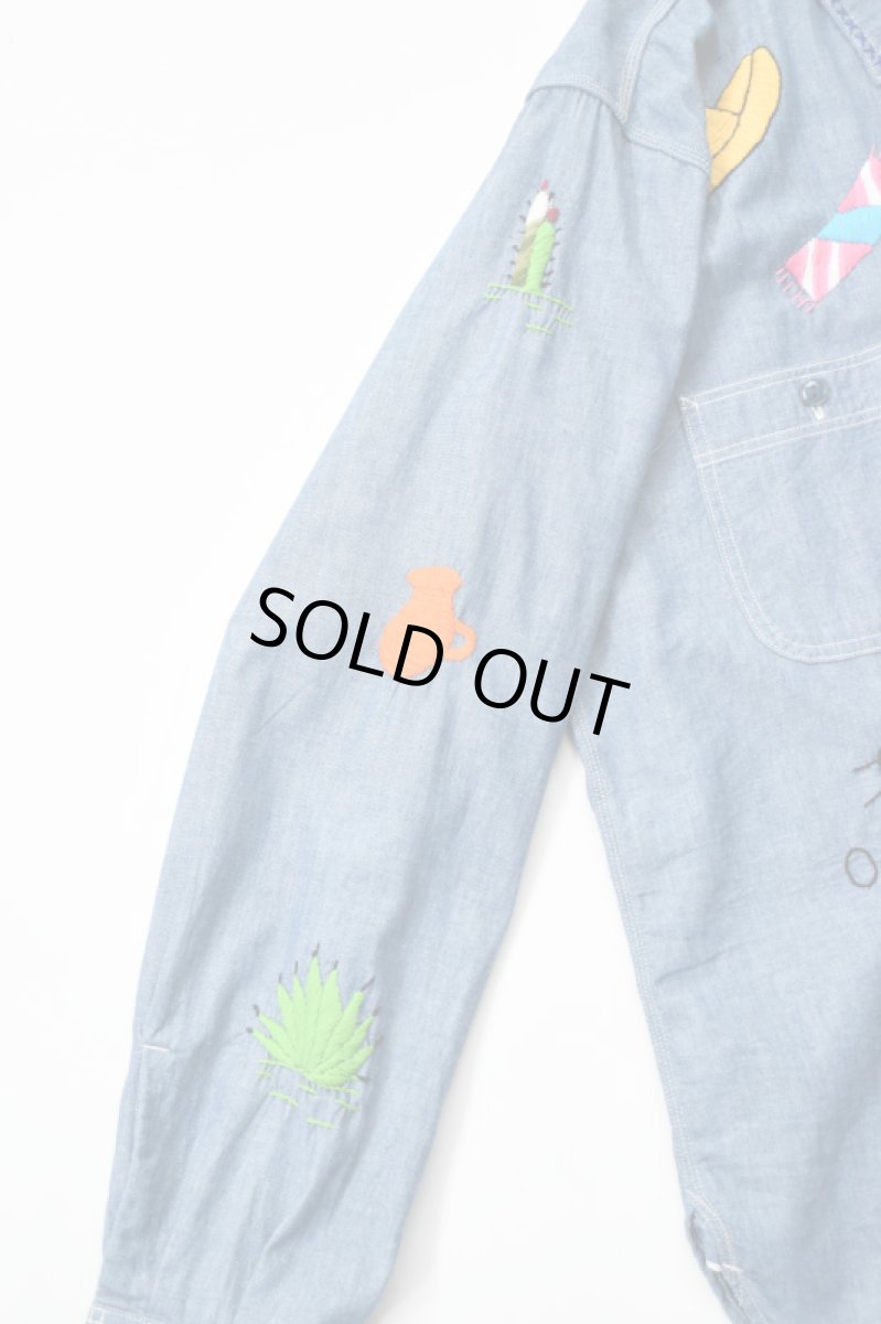 画像23: Behind The River (ビハインドザリバー) BTR×Lucy OAXACA Souvenir Chambray Shirt [BLUE/COLORFUL] (23)