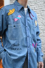 画像7: Behind The River (ビハインドザリバー) BTR×Lucy OAXACA Souvenir Chambray Shirt [BLUE/COLORFUL] (7)