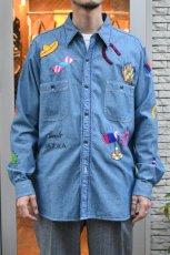 画像8: Behind The River (ビハインドザリバー) BTR×Lucy OAXACA Souvenir Chambray Shirt [BLUE/COLORFUL] (8)