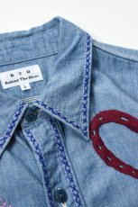 画像15: Behind The River (ビハインドザリバー) BTR×Lucy OAXACA Souvenir Chambray Shirt [BLUE/COLORFUL] (15)