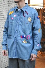 画像3: Behind The River (ビハインドザリバー) BTR×Lucy OAXACA Souvenir Chambray Shirt [BLUE/COLORFUL] (3)