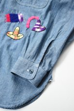画像25: Behind The River (ビハインドザリバー) BTR×Lucy OAXACA Souvenir Chambray Shirt [BLUE/COLORFUL] (25)