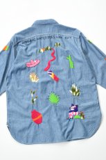 画像26: Behind The River (ビハインドザリバー) BTR×Lucy OAXACA Souvenir Chambray Shirt [BLUE/COLORFUL] (26)