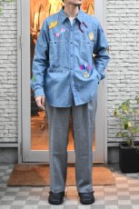 画像6: Behind The River (ビハインドザリバー) BTR×Lucy OAXACA Souvenir Chambray Shirt [BLUE/COLORFUL] (6)