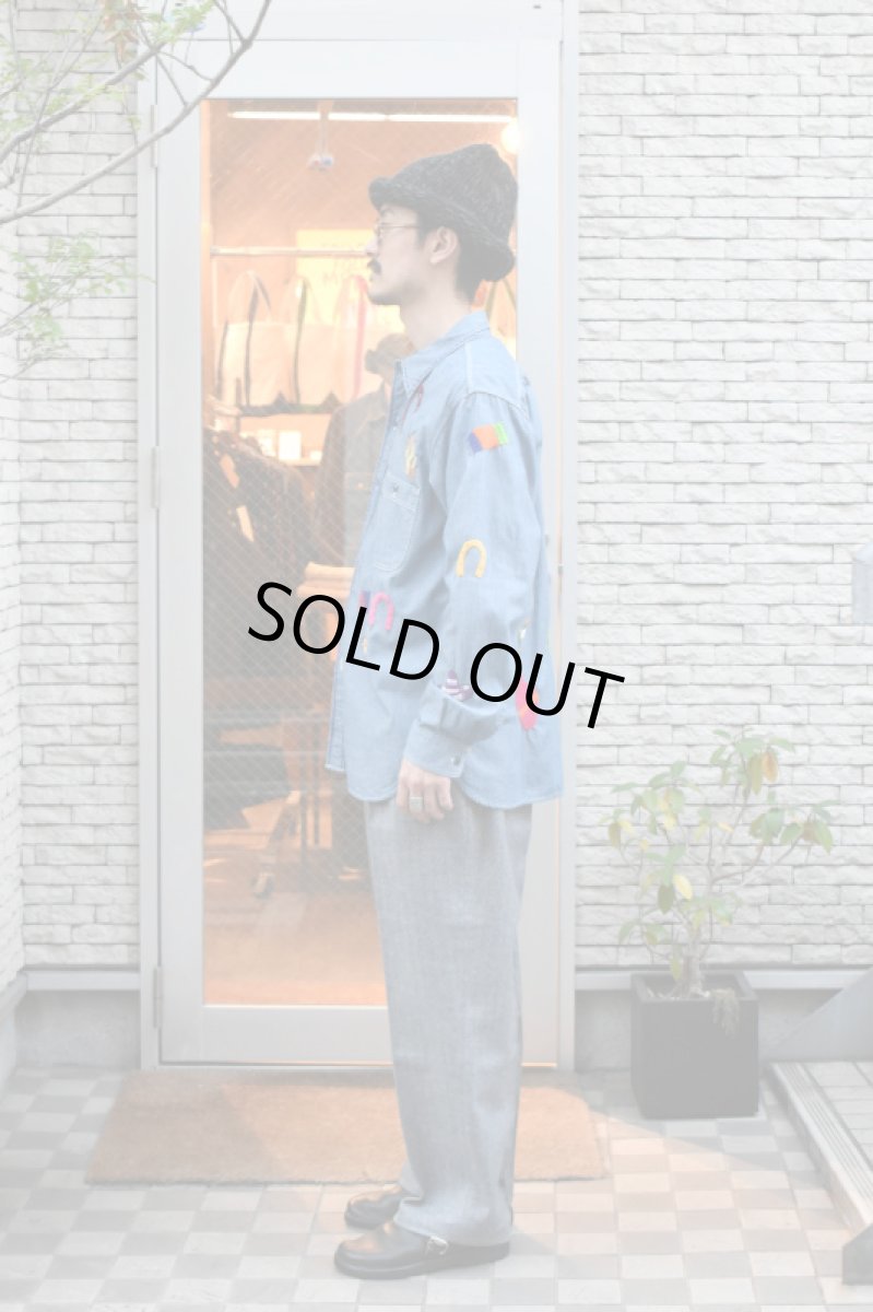 画像12: Behind The River (ビハインドザリバー) BTR×Lucy OAXACA Souvenir Chambray Shirt [BLUE/COLORFUL] (12)