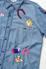画像18: Behind The River (ビハインドザリバー) BTR×Lucy OAXACA Souvenir Chambray Shirt [BLUE/COLORFUL] (18)