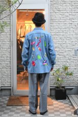 画像13: Behind The River (ビハインドザリバー) BTR×Lucy OAXACA Souvenir Chambray Shirt [BLUE/COLORFUL] (13)