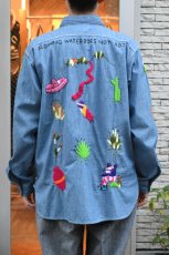 画像10: Behind The River (ビハインドザリバー) BTR×Lucy OAXACA Souvenir Chambray Shirt [BLUE/COLORFUL] (10)