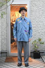 画像11: Behind The River (ビハインドザリバー) BTR×Lucy OAXACA Souvenir Chambray Shirt [BLUE/COLORFUL] (11)