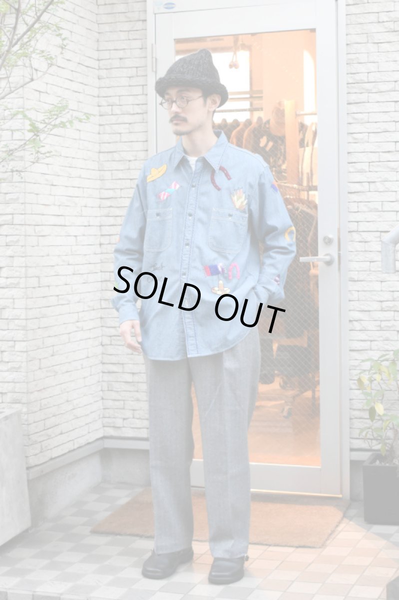 画像5: Behind The River (ビハインドザリバー) BTR×Lucy OAXACA Souvenir Chambray Shirt [BLUE/COLORFUL] (5)