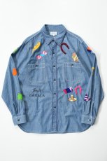 画像2: Behind The River (ビハインドザリバー) BTR×Lucy OAXACA Souvenir Chambray Shirt [BLUE/COLORFUL] (2)