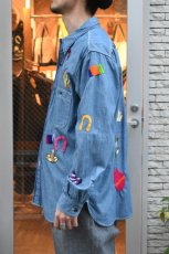 画像9: Behind The River (ビハインドザリバー) BTR×Lucy OAXACA Souvenir Chambray Shirt [BLUE/COLORFUL] (9)