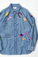 画像1: Behind The River (ビハインドザリバー) BTR×Lucy OAXACA Souvenir Chambray Shirt [BLUE/COLORFUL] (1)