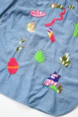 画像28: Behind The River (ビハインドザリバー) BTR×Lucy OAXACA Souvenir Chambray Shirt [BLUE/COLORFUL] (28)