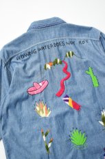 画像27: Behind The River (ビハインドザリバー) BTR×Lucy OAXACA Souvenir Chambray Shirt [BLUE/COLORFUL] (27)