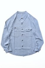 画像2: MEIAS (メイアス) LINEN CHAMBRAY KNIT SHIRTS [INDIGO] (2)