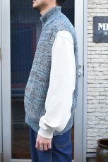 画像9: MEIAS (メイアス) LINEN MIX ZIP VEST [BLUE MIX] (9)