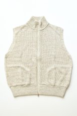 画像2: MEIAS (メイアス) LINEN MIX ZIP VEST [BEIGE MIX] (2)