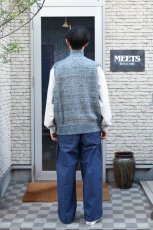 画像7: MEIAS (メイアス) LINEN MIX ZIP VEST [BLUE MIX] (7)