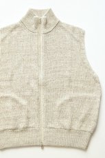 画像1: MEIAS (メイアス) LINEN MIX ZIP VEST [BEIGE MIX] (1)