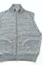 画像1: MEIAS (メイアス) LINEN MIX ZIP VEST [BLUE MIX] (1)