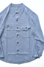 画像1: MEIAS (メイアス) LINEN CHAMBRAY KNIT SHIRTS [INDIGO] (1)