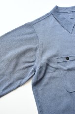 画像11: MEIAS (メイアス) LINEN CHAMBRAY KNIT SHIRTS [INDIGO] (11)