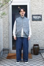 画像5: MEIAS (メイアス) LINEN MIX ZIP VEST [BLUE MIX] (5)