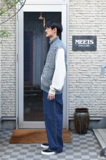 画像6: MEIAS (メイアス) LINEN MIX ZIP VEST [BLUE MIX] (6)